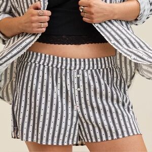 Aerie black and White heart Print Women's Shorts